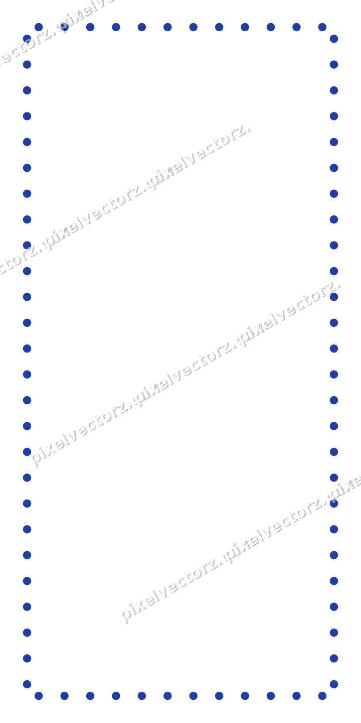 Decorative picture frame border in amber and blue with dot row