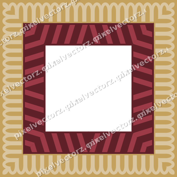 Decorative picture frame border in dark pink with arcade frieze