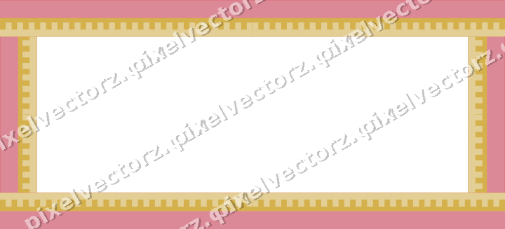 Decorative picture frame border in red and orange with step band
