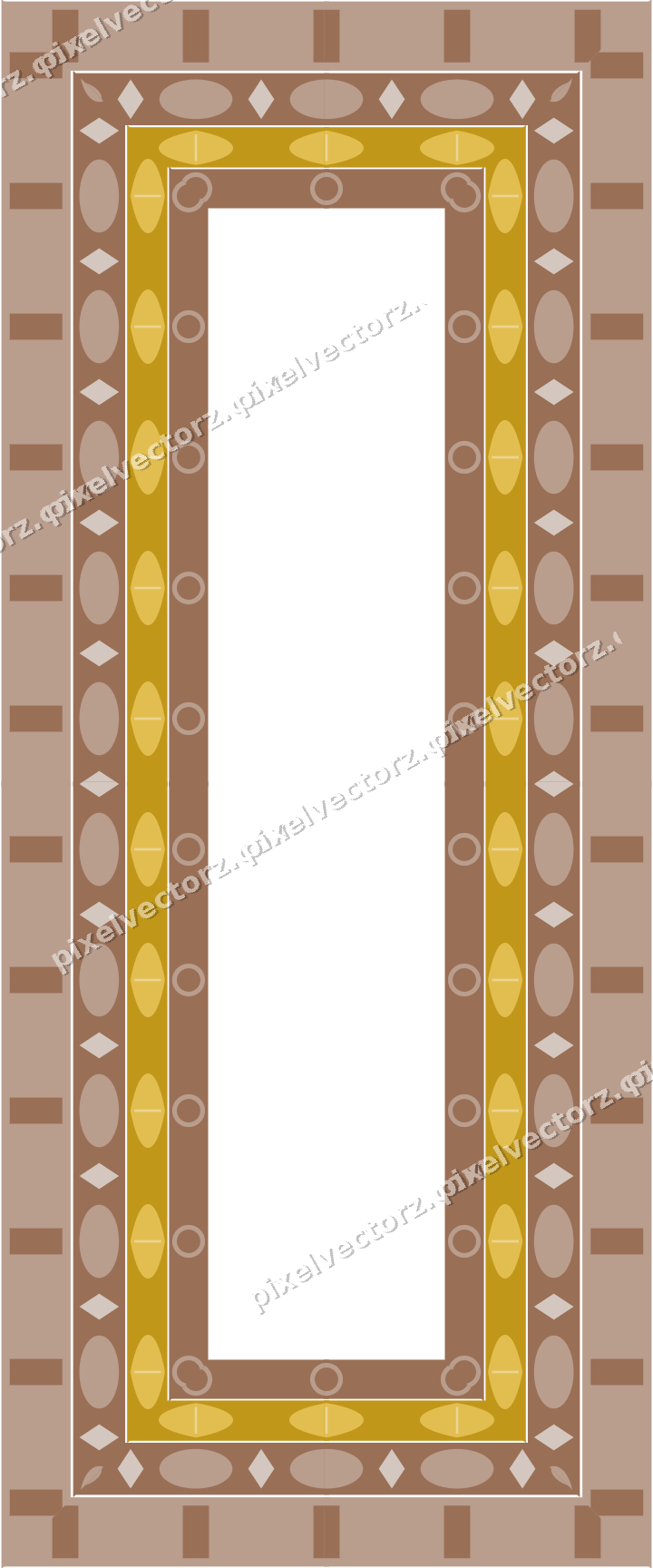 Decorative picture frame border in amber with leaf moulding