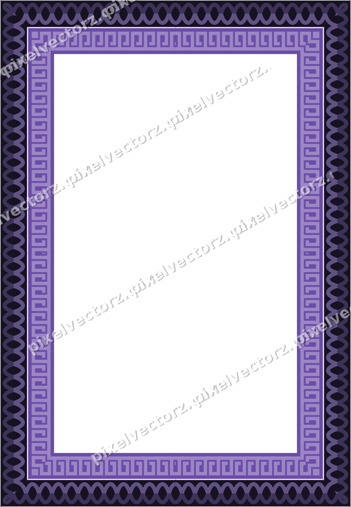 Decorative picture frame border in amber and purple with guilloche