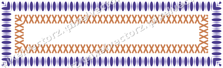 Decorative picture frame border in orange and blue with egg and dart