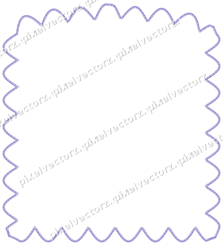 Decorative line art frame in purple and blue with label plaque
