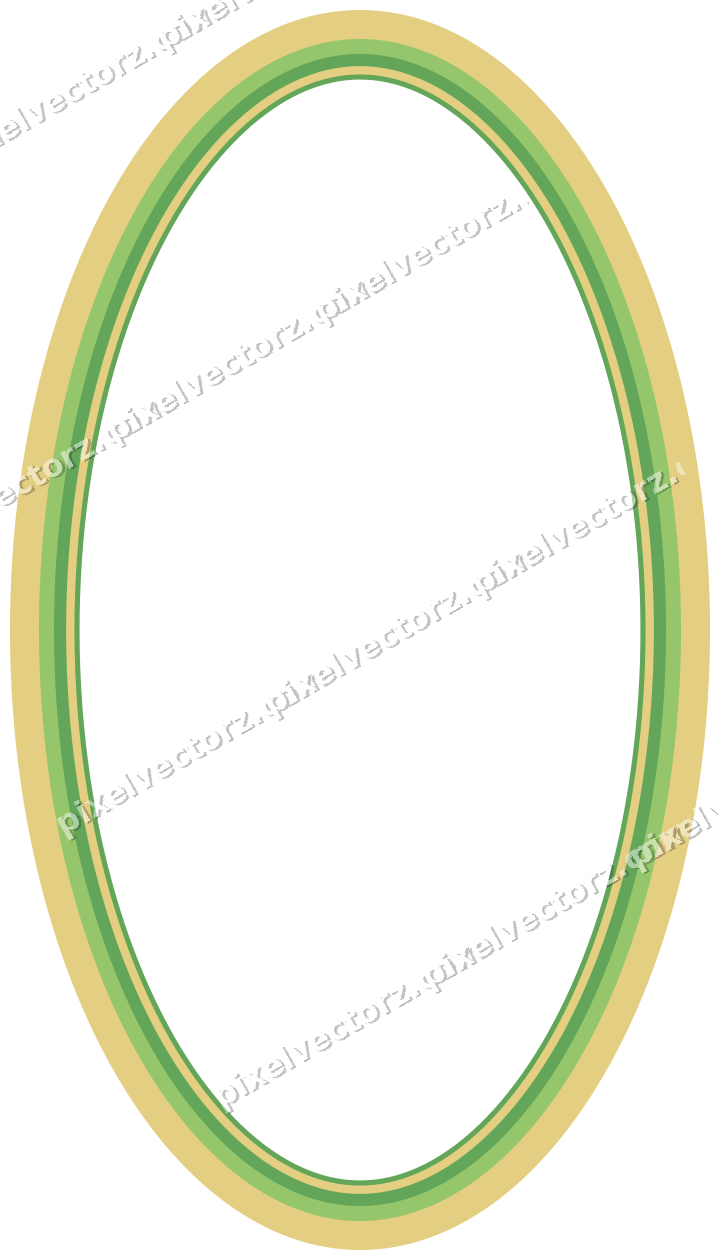 Decorative line art frame in lime and yellow with oval and solid band