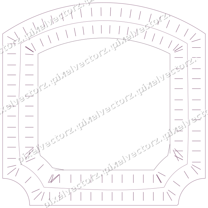 Decorative line art frame in dark magenta and lime with label plaque