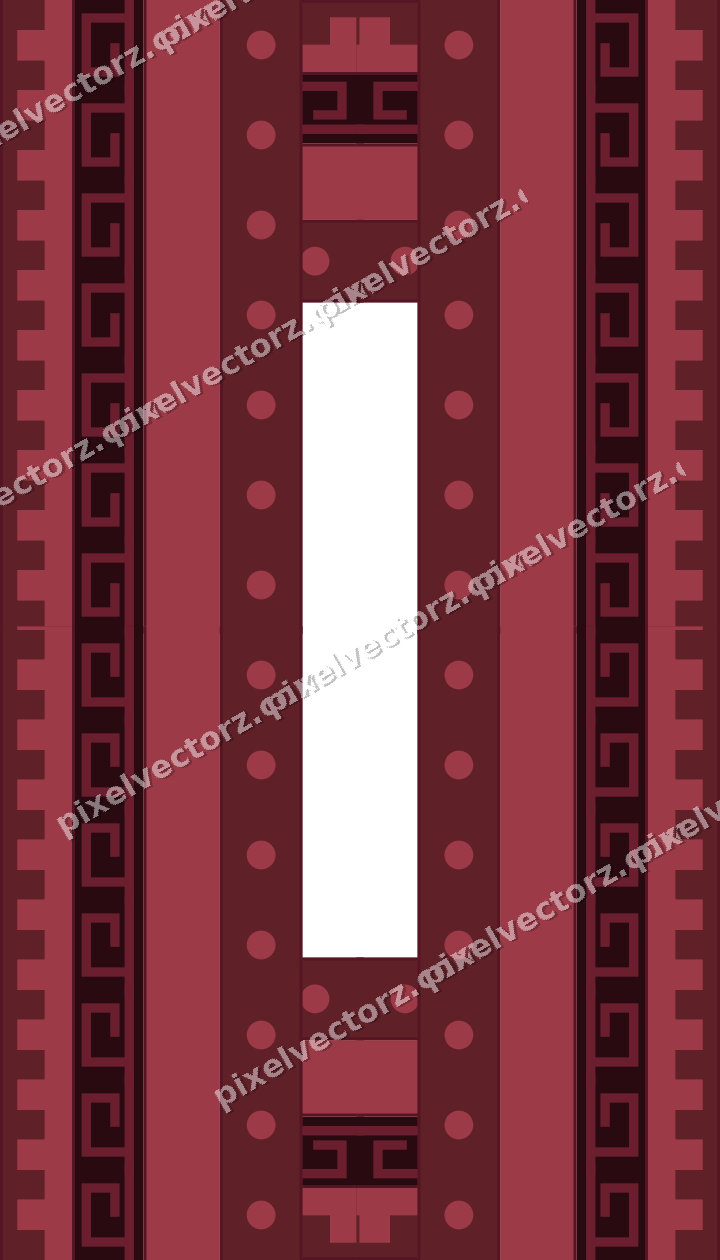 Decorative picture frame border in dark pink and red with step band