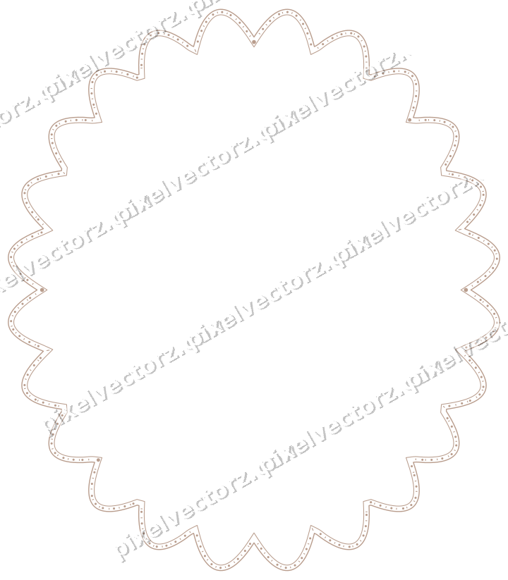 Decorative line art frame in amber and pale orange with oval