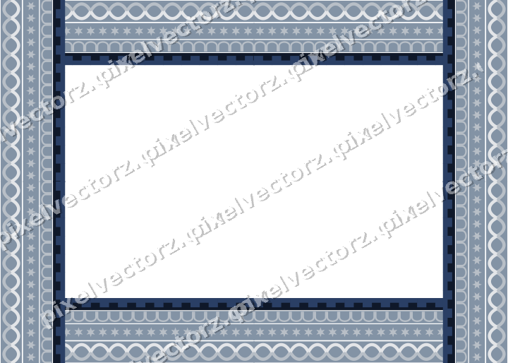 Decorative picture frame border in dark blue with arcade frieze