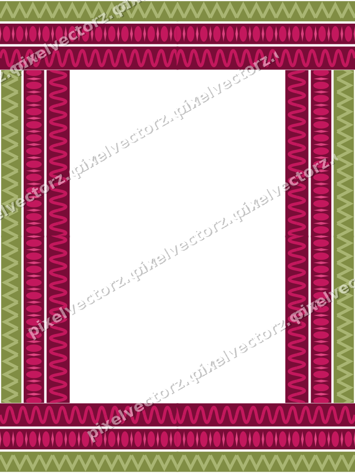 Decorative picture frame border in lime and pink with egg and dart