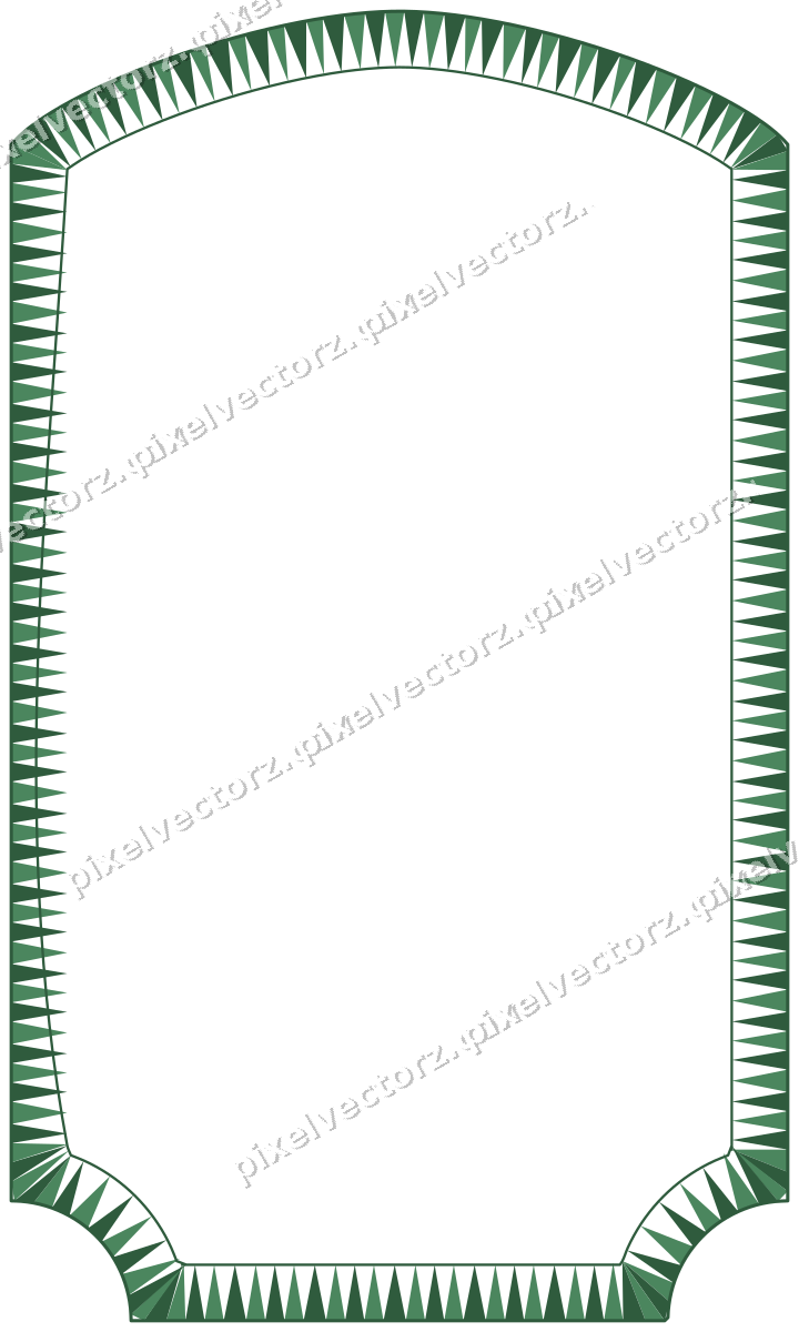 Decorative line art frame in dark green and amber with label plaque
