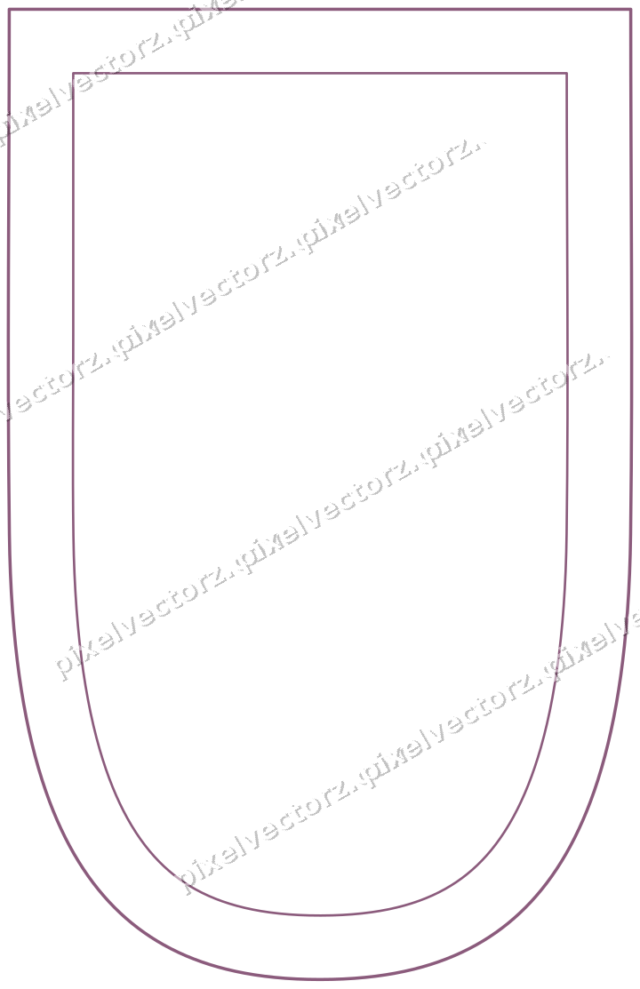 Decorative line art frame in dark magenta and lime with shield