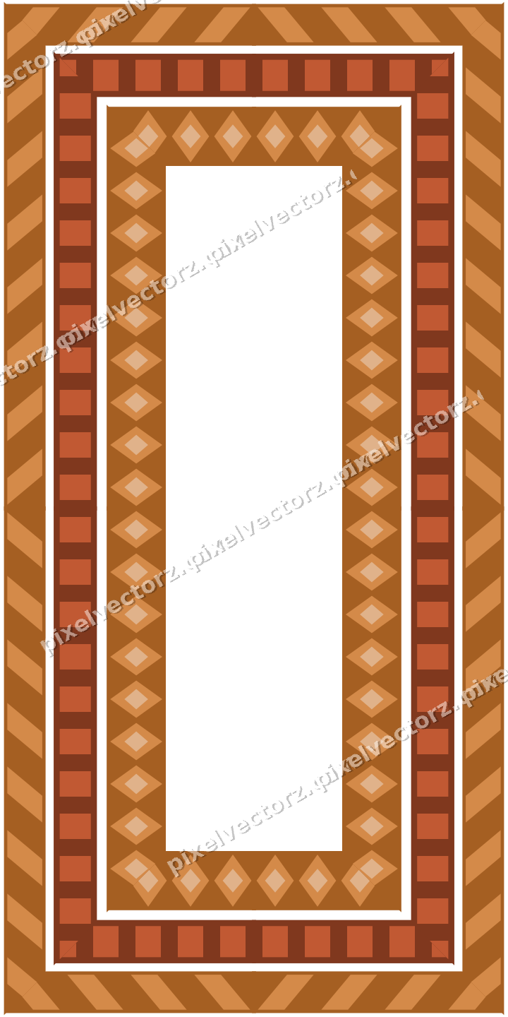 Decorative picture frame border in orange and amber with dentil