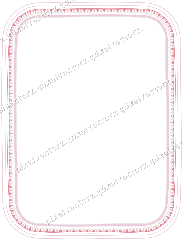 Decorative line art frame in pale pink and pale red with label plaque