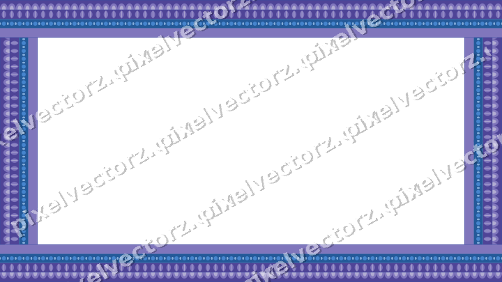 Decorative picture frame border in blue and cyan with bead and reel
