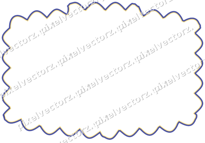 Decorative line art frame in dark blue and amber with label plaque
