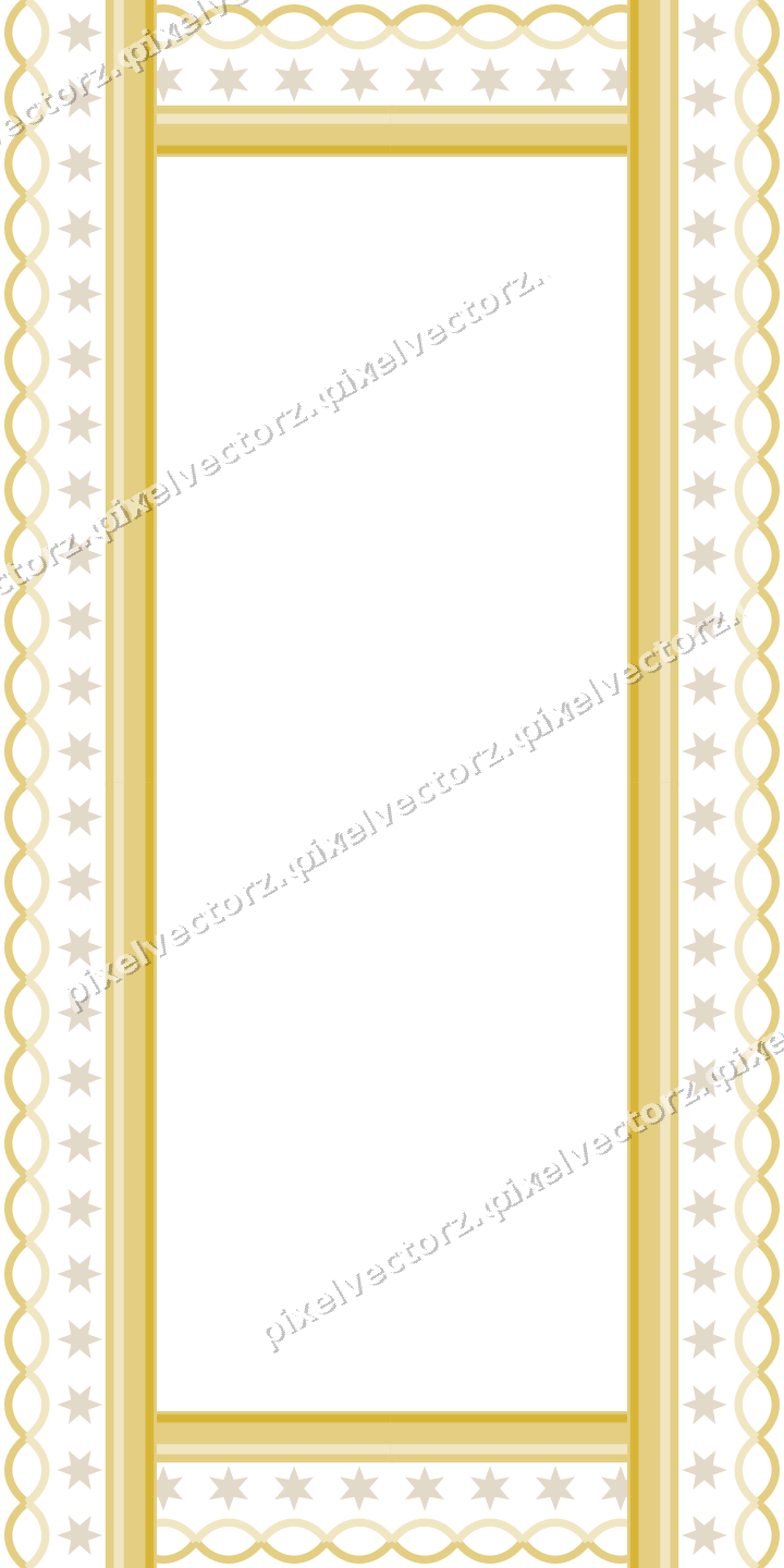 Decorative picture frame border in lime and yellow with star band