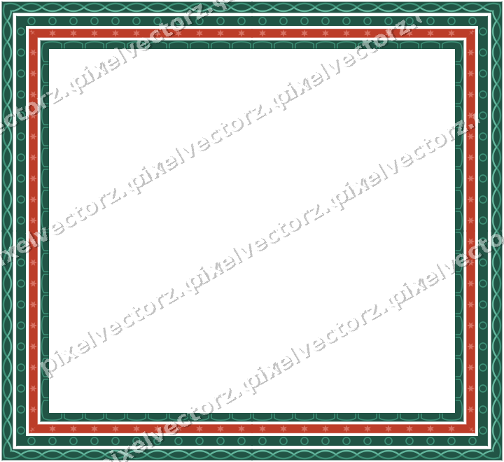 Decorative picture frame border in amber and green with star band