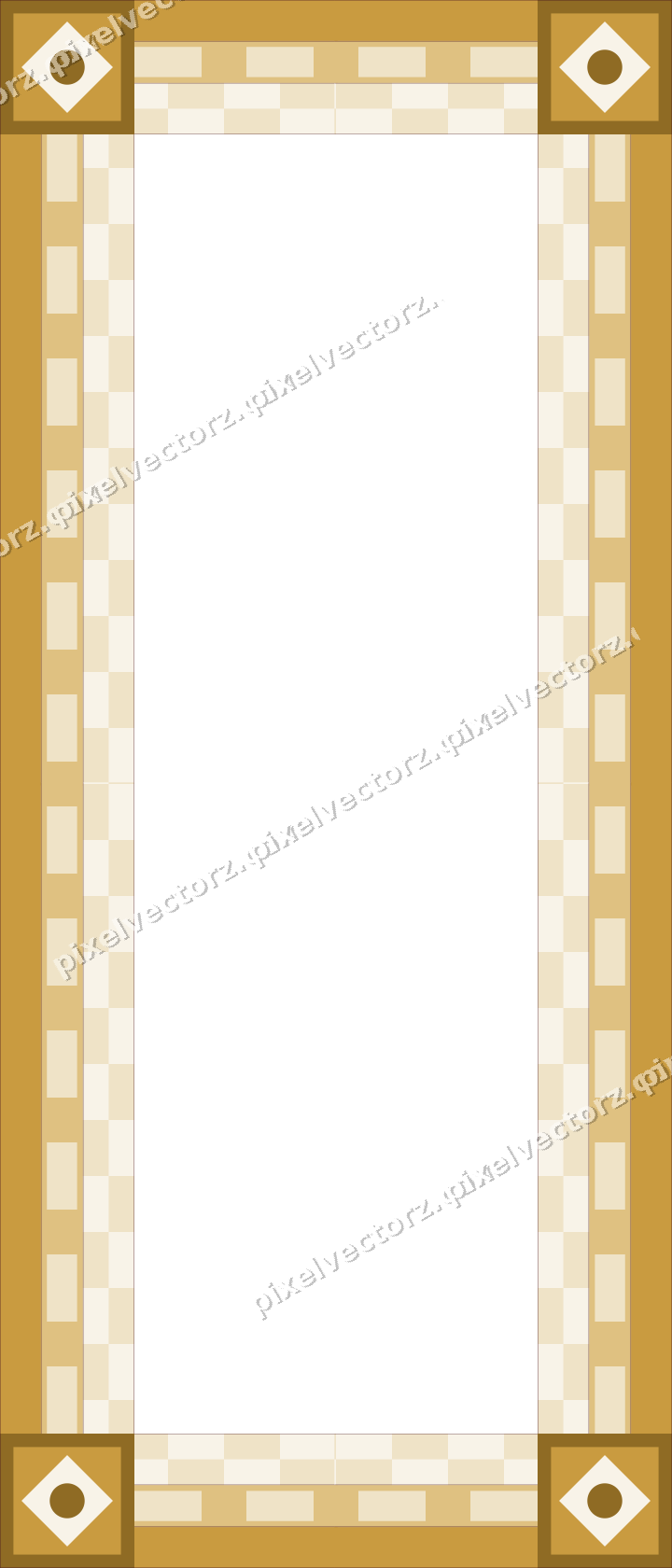 Decorative picture frame border in dark pink and amber with dentil
