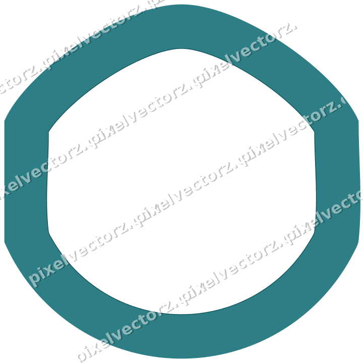 Decorative line art frame in dark teal and orange with label plaque