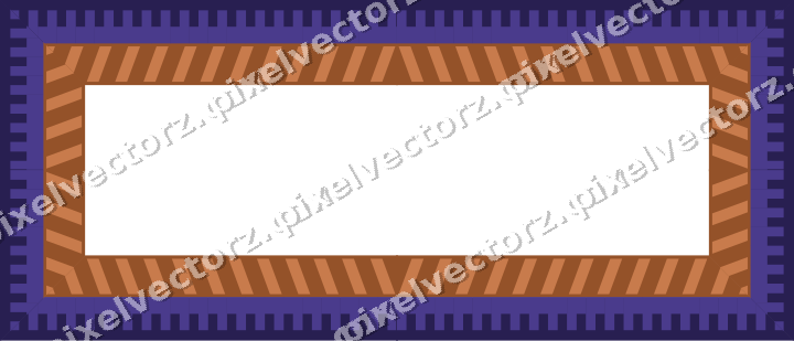 Decorative picture frame border in orange and blue with step band