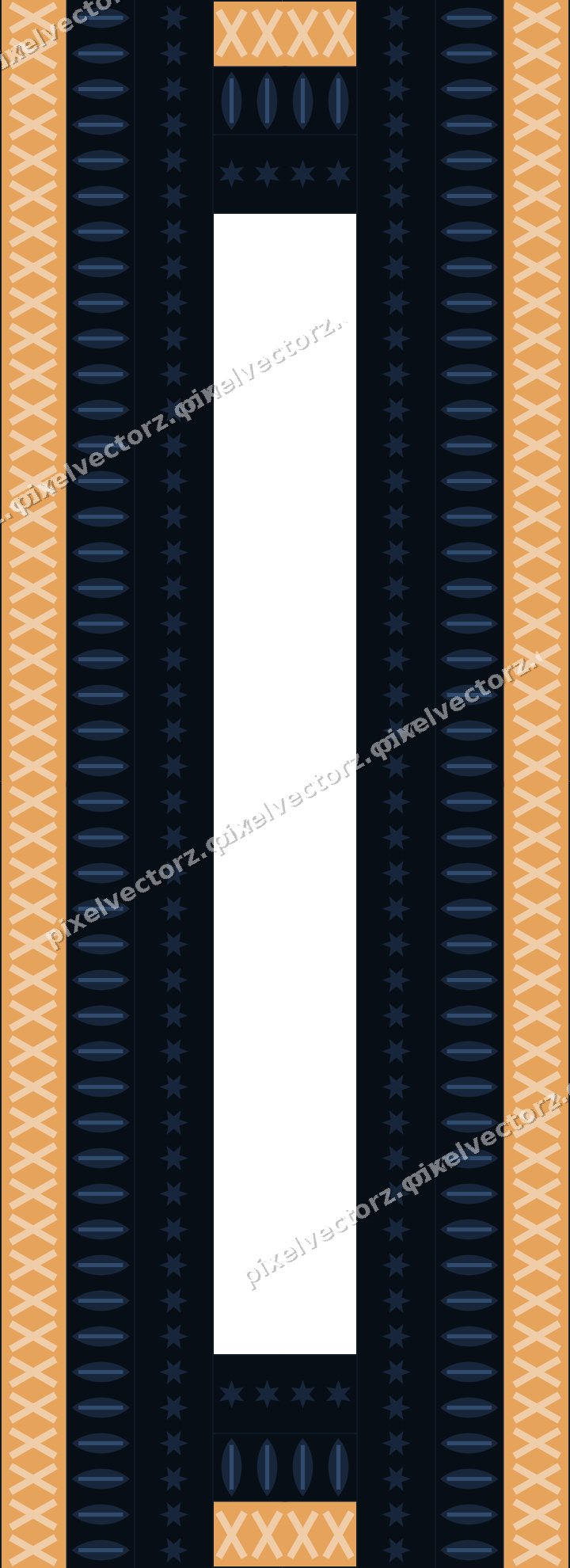Decorative picture frame border in dark blue with leaf moulding