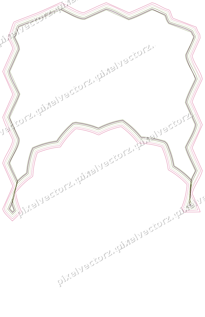 Decorative line art frame in lime and pink with label plaque