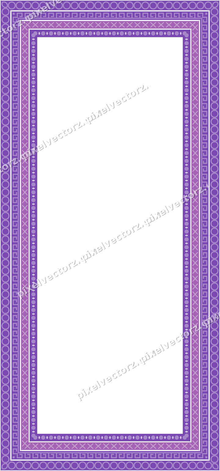 Decorative picture frame border in purple and blue with cross band