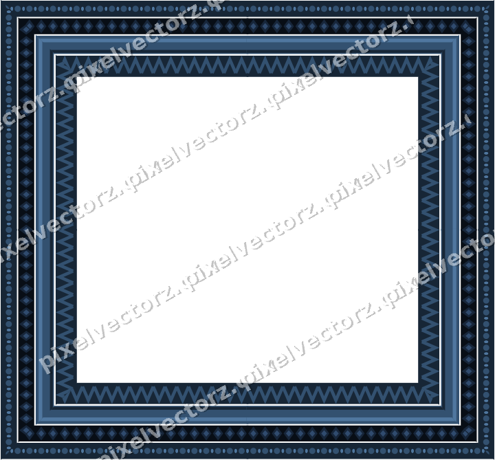 Decorative picture frame border in dark blue with bead and reel