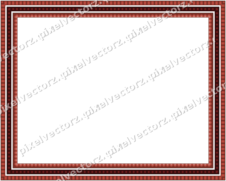 Decorative picture frame border in dark red and dark green with dentil