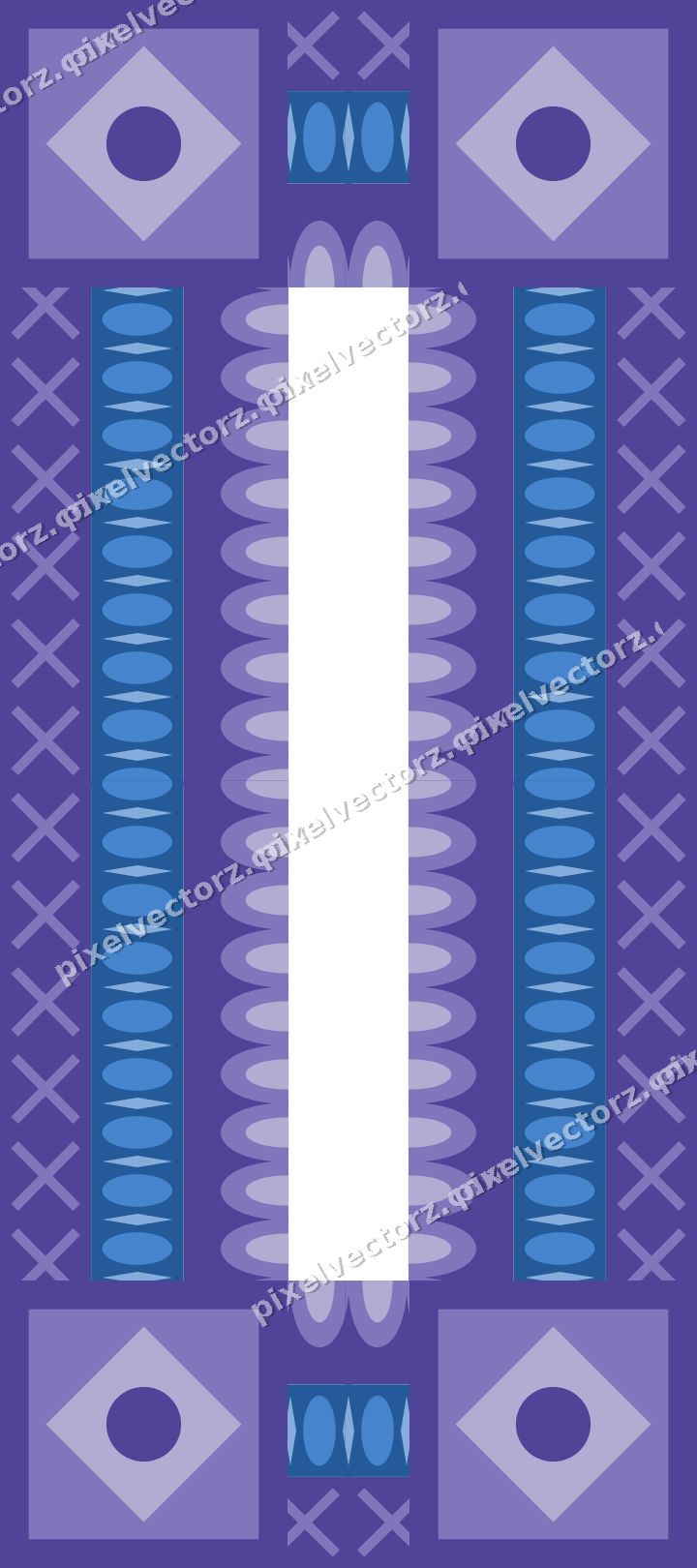 Decorative picture frame border in blue and cyan with egg and dart