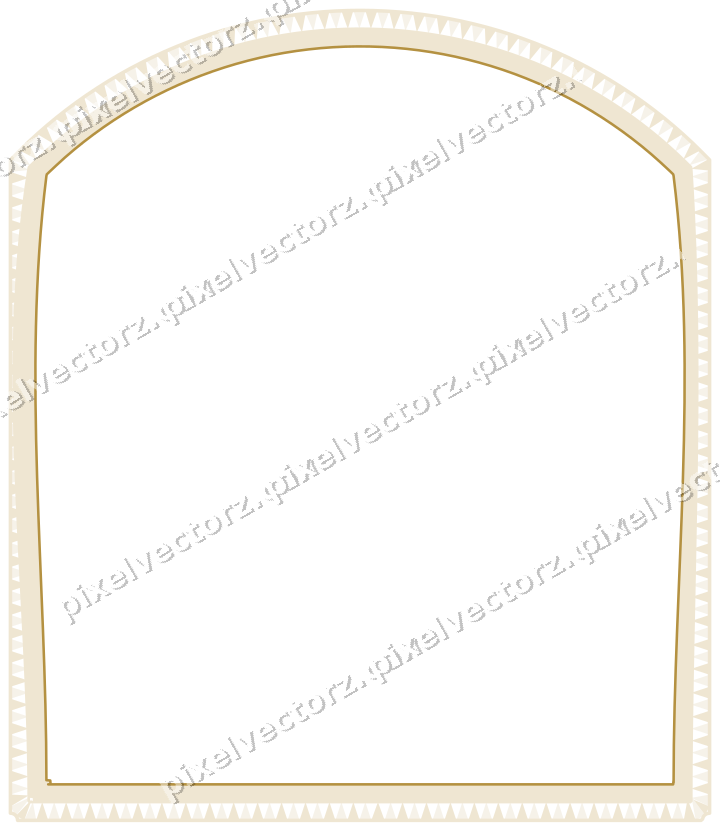Decorative line art frame in dark magenta and amber with label plaque