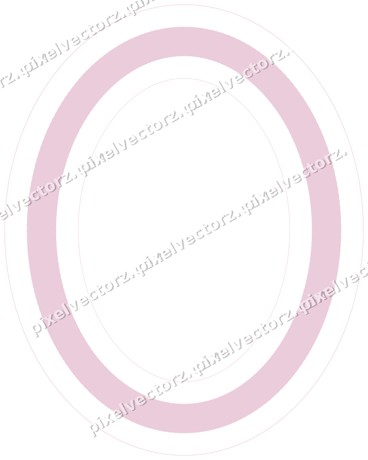 Decorative line art frame in pale pink and pale red with oval