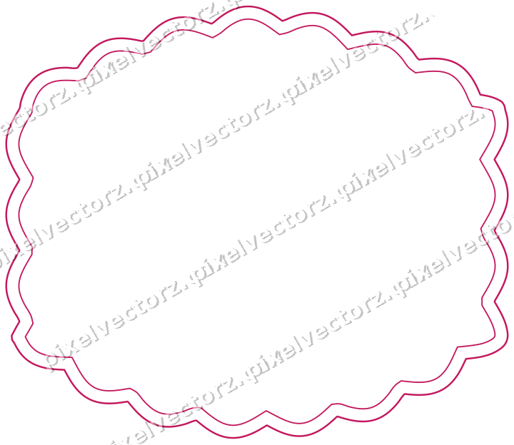 Decorative line art frame in lime and pink with label plaque