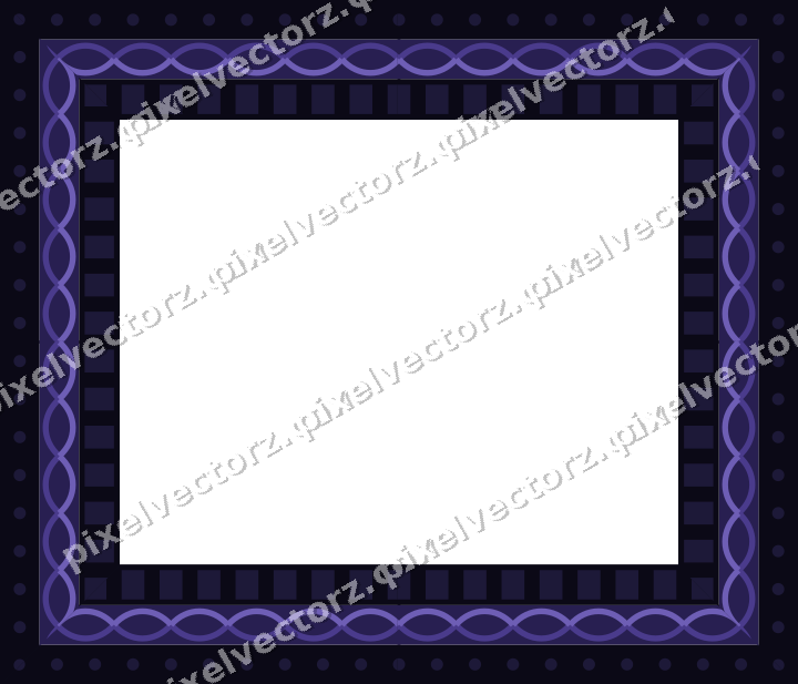 Decorative picture frame border in orange and blue with dot row