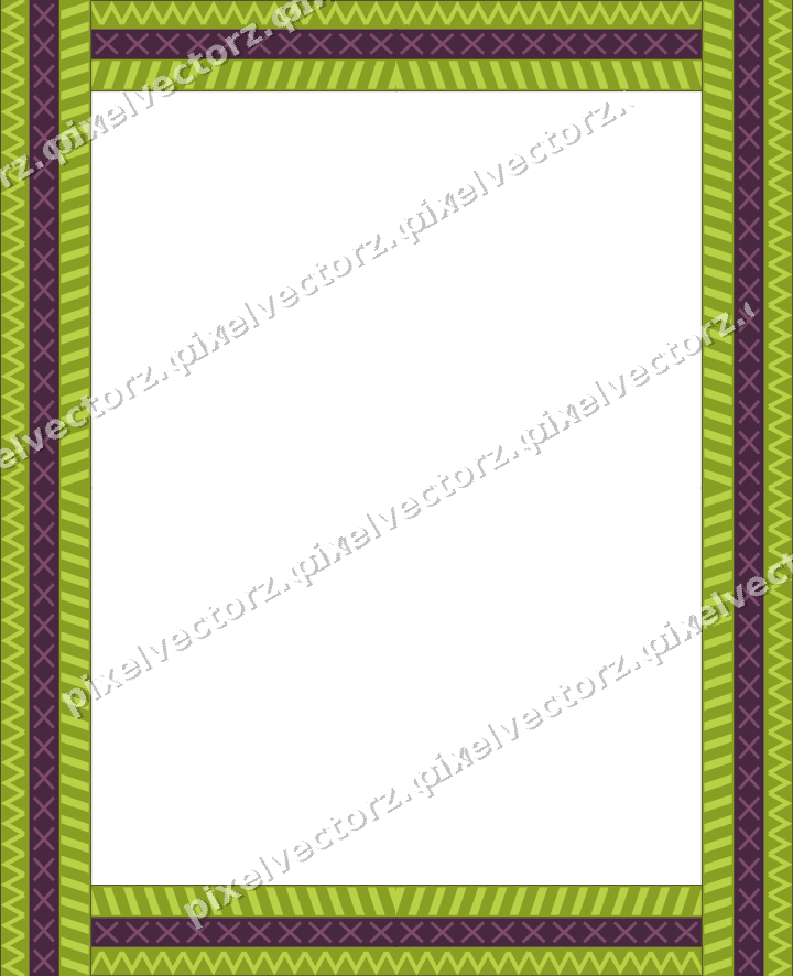 Decorative picture frame border in dark magenta and lime with zigzag