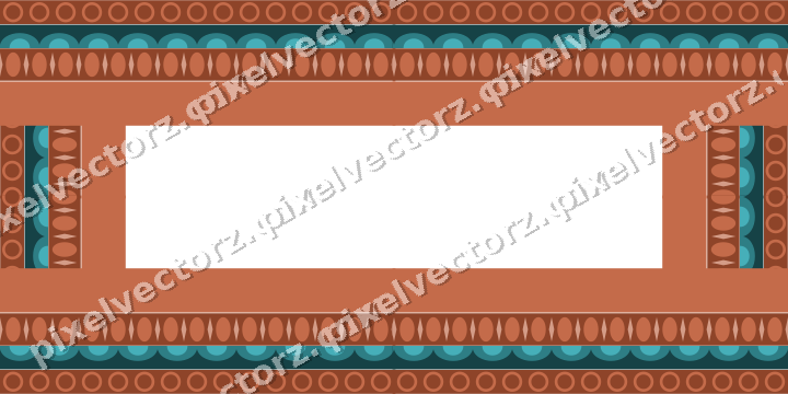 Decorative picture frame border in dark teal with ring chain