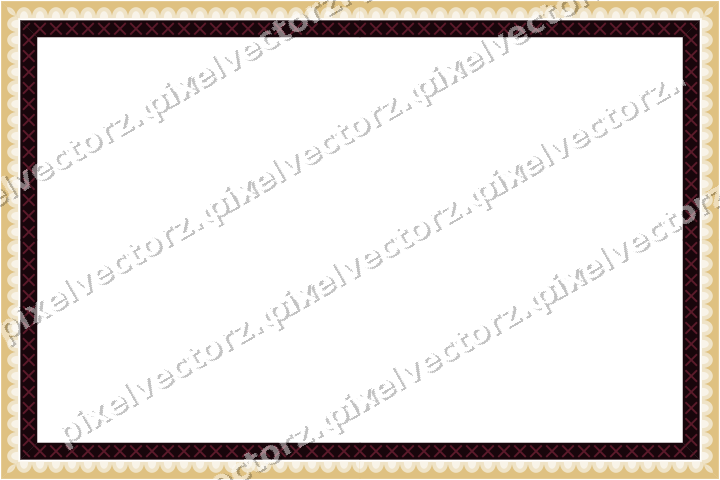 Decorative picture frame border in dark pink and amber with cross band