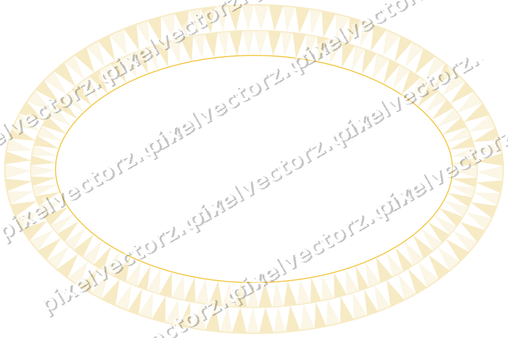 Decorative line art frame in dark blue and amber with oval and dentil