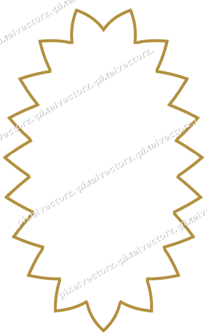 Decorative line art frame in dark magenta and amber with oval