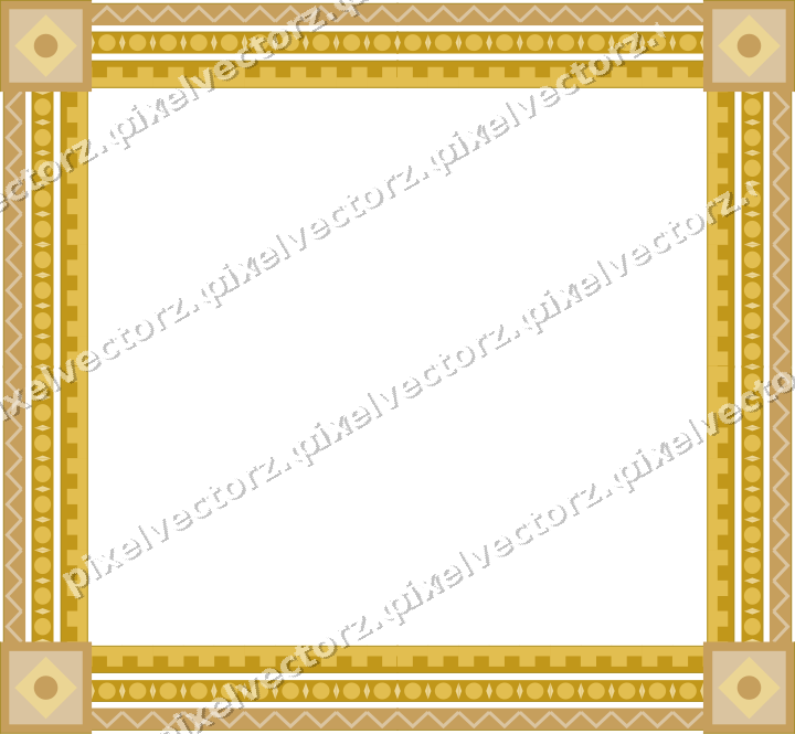 Decorative picture frame border in amber and pale orange with zigzag