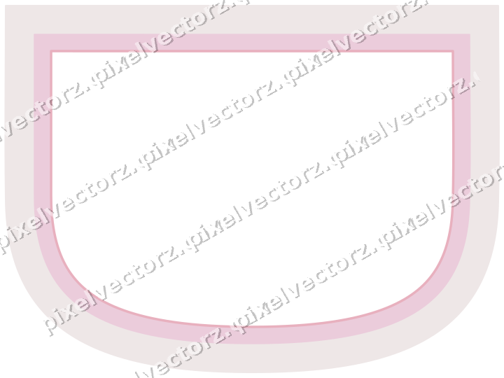 Decorative line art frame in pale pink and pale red with shield