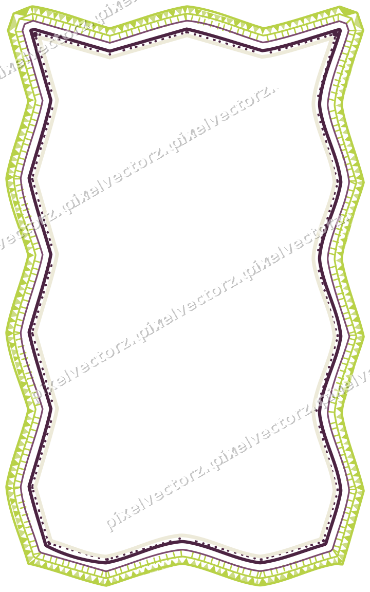Decorative line art frame in dark magenta and lime with label plaque