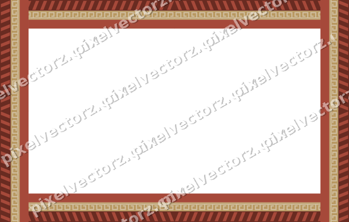 Decorative picture frame border in orange and amber with greek key