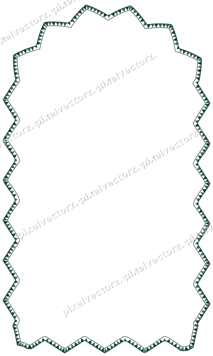 Decorative line art frame in dark red and dark green with label plaque