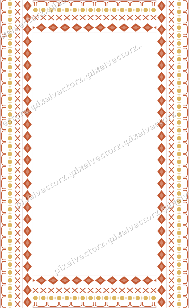 Decorative picture frame border in orange and amber with egg and dart