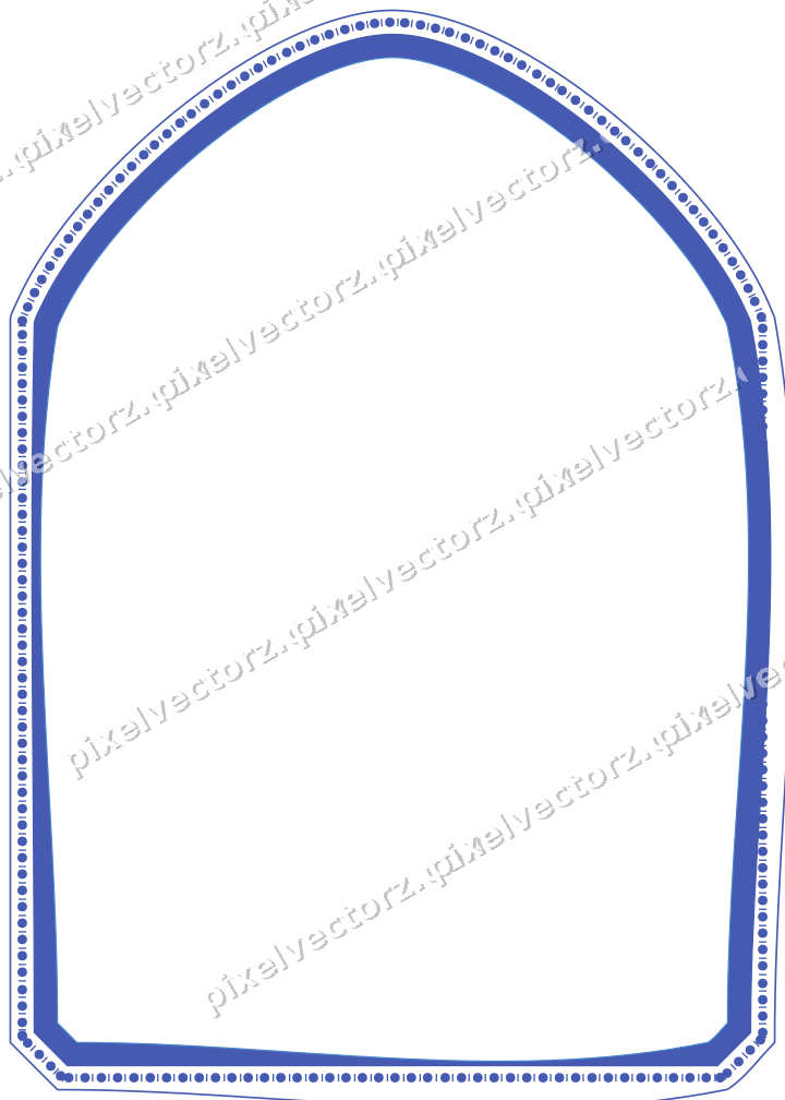 Decorative line art frame in blue and cyan with label plaque
