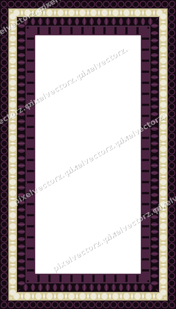 Decorative picture frame border in dark magenta with ring chain