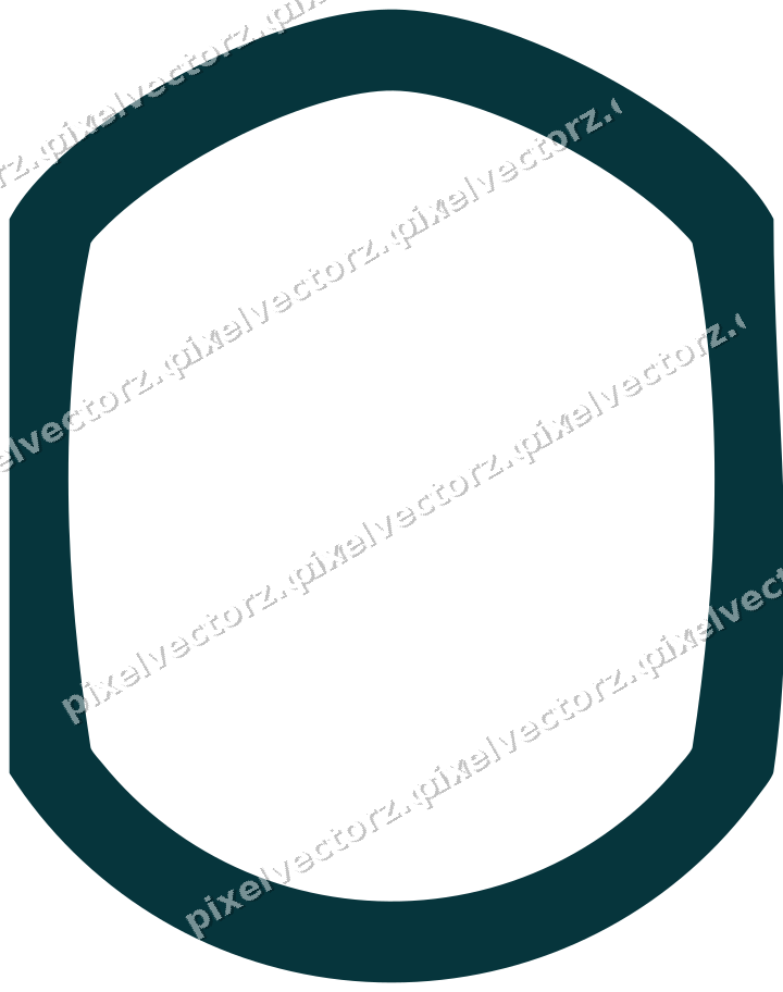 Decorative line art frame in amber and dark teal with label plaque