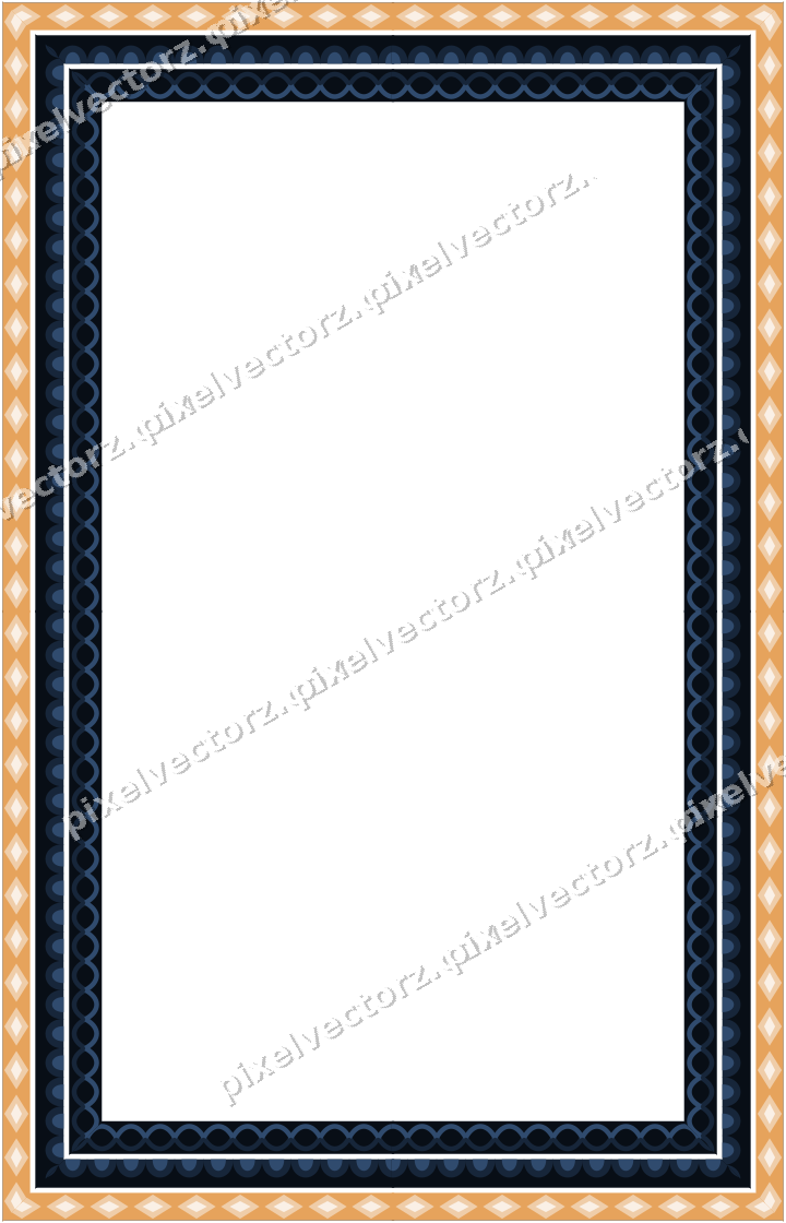 Decorative picture frame border in dark blue with scale band
