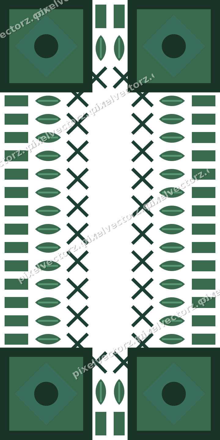 Decorative picture frame border in dark green with leaf moulding